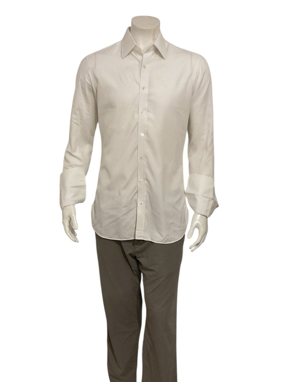 Turnbull & Asser Men’s Bespoke White French Cuffs Dress Shirt
